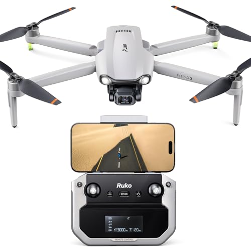 Ruko F11PRO 2 Drone with 6K Camera for Adults, 3-Axis Gimbal, 4K/30fps Video, 70-Min Flight Time with 2 Batteries, 10000ft FPV Transmission Professional Drone, Auto Return, Beginner Mode