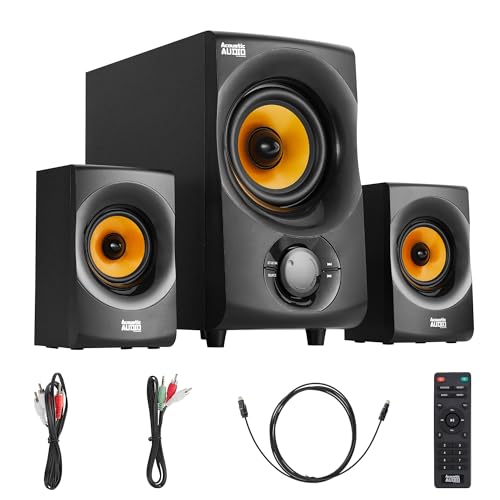Acoustic Audio by Goldwood Bluetooth 2.1 Speaker System 2.1-Channel Home Theater Speaker System, Black (AA2170)
