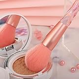 Kingtree Makeup Brushes, 10PCS Pink Crystal Makeup Brush Set Premium Synthetic Foundation Powder Concealer Eyeshadow Makeup Brush Kit, Professional Make Up Brush Set for Girls and Ladies