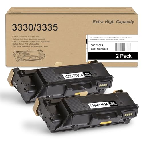 Phaser 3330/Workcentre 3335/3345 Black Extra High Capacity Toner Cartridge (2-Pack) - 106R03624 Compatible Toner Cartridge Replacement for Xerox Phaser 3330 WorkCentre 3345