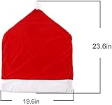 CCINEE 6PCS Christmas Chair Covers,Santa Claus Hat Slipcover Xmas Chair Back Cover for Christmas Dinning Room Decoration