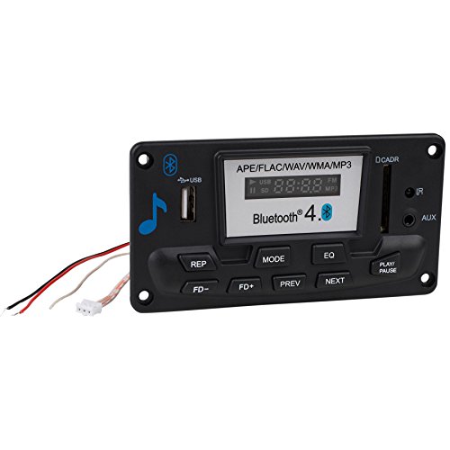 Parts Express 12 VDC Bluetooth 4.0 FM Radio MP3 WAV FLAC Audio Preamp Board with Function Cables and Remote