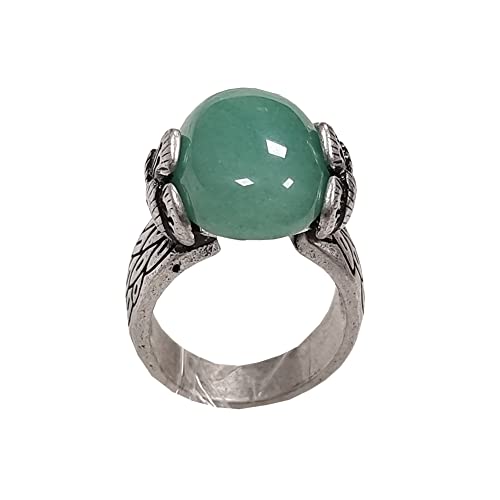 Hanbok Ring Jade Korea Traditional Accessory Woman Junior Natural Light Green Size Adjustable R009 Silver