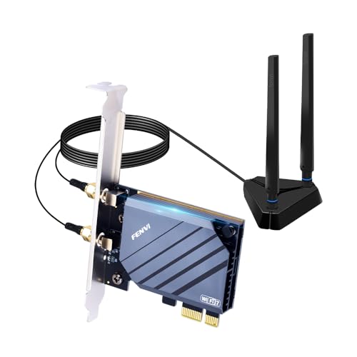 FENVi PCIe WiFi 7 Network Card with QCNCM865 Chip Tri-Band 5800Mbps BT 5.3 Wireless Adapter High Gain Antennas, AMD Motherboard Support, Windows 11 Compatibility