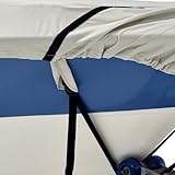 Budge B-611-X6 600 Denier Low Profile Flat Front Boat Cover Gray 20'-22' Long (Beam Width Up to 102") Waterproof, UV Resistant