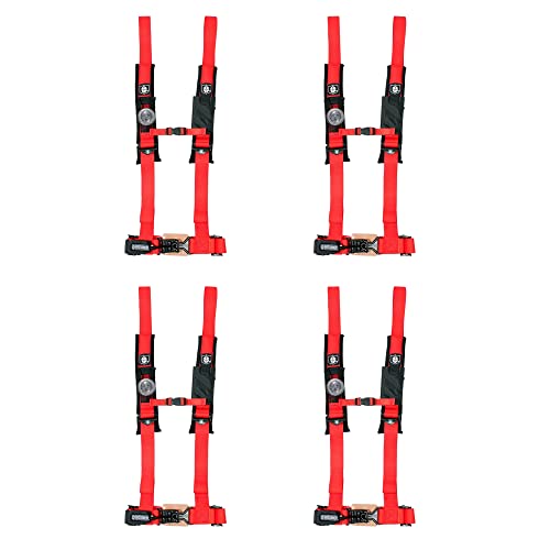 Pro Armor A114220RD Red 4 Point Harness 2" Straps 4 Pack