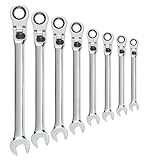 GEARWRENCH 8 Pc. 12 Pt. XL Locking Flex Head Ratcheting Combination Wrench Set, SAE - 85798