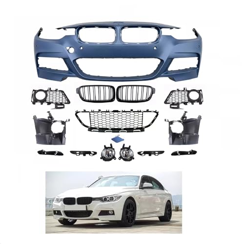 F30 M-Sport Front Bumper Cover Kit For 2013-2018 BMW 3 Series F30 320i M-sport 330i 320i 340i 328i, w/Fog Lights, W/PDC Holes, Full Front Bumper Set,Don't Fit Width Wise