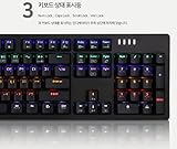 ABKO K515 RGB Gaming Quick Swap Switch Mechanical Keyboard (English/Korean Keycaps) (Black, Red Switch)