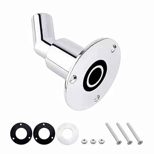 GAOERFU Thru Hull Exhaust Skin Fitting, 24mm Diesel Heater Exhaust Tube Pipe Socket Hardware, 316 Stainless Steel Fitting Diesel Parking Boat Marine Car Truck Heaters, with Bolts and Nuts Angled