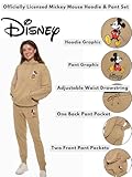 Disney Womens Mickey Mouse Hoodie and Jogger Matching 2 Piece Set Sweatsuit Mineral Wash (Beige, Large)