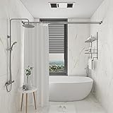 Naiture 60'' Stainless Steel Double Straight Shower Curtain Rod, Brushed Nickel Finish