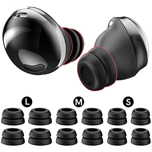 Delidigi for Galaxy Buds Pro Ear Tips, 6 Pairs Double Flange Silicone Eartips Earbuds Earplug Replacement Accessories Compatible with Samsung Galaxy Bus Pro 2021 S/M/L Size