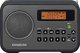 Sangean PR-D18BK Portable Radio with Protective Bumper, AM/FM, Gray/Black