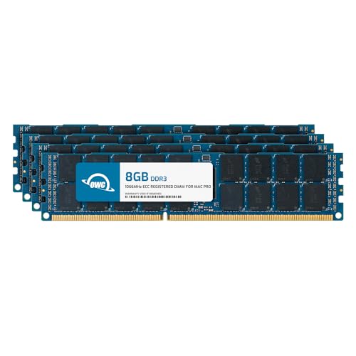 OWC 32GB (4x8GB) DDR3 ECC Registered CL7 PC3-8500 1066MHz SDRAM Memory Ram Upgrade Module Compatible with 2009-2010 Mac Pro Nehalem, Xserve 2009(OWC85MP3S8M32GK)