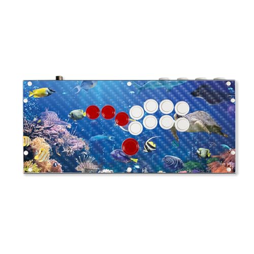 Carbon Fiber Gaming Skin Compatible with Hit Box (PS4/PC) - Reef Life - Premium 3M Vinyl Protective Wrap Decal Cover - Easy to Apply | Crafted in The USA by MightySkins