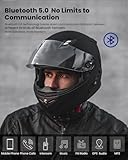 ILM Bluetooth Integrated Modular Flip up Full Face Motorcycle Helmet Sun Shield Mp3 Intercom Model 953PRO (XL, Matte Black)