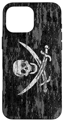 iPhone 16 Pro Max Jolly Roger Pirate Rustic Flag Case