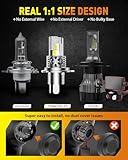 Termitor Upgraded H4 Light Bulbs, 40000LM 10X Super Brighter, Real 1:1 Size 6500K 9003 HB2 LED Fog Light Bulbs, Plug and Play, Pack of 2