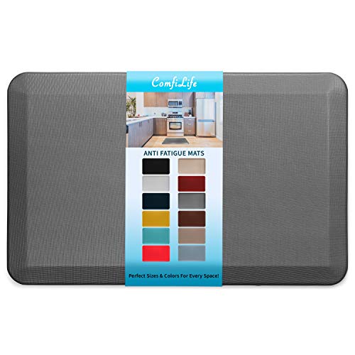 ComfiLife Anti Fatigue Floor Mat – 3/4 Inch Thick Kitchen Mats for Floor, Standing Desk Mat, Kitchen Rug – Comfort at Home, Office – Durable – Stain Resistant – Non-Slip Bottom (20" x 32", Charcoal)