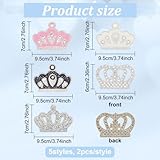 BEUNITONE 10pcs Crown Patches Iron on Rhinestone Crown Patches for Clothing Crystal Crown Patches Sew on Handmade Crown Embroidered Patch Applique for DIY Clothes Dress Pants Hats Jeans Shoes Bags