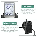 Electric Bicycle LCD Display, 24V 36V 48V 60V Universal E Scooter M5 E Bike Display Meter Control Panel Waterproof 5 Pin Electric Scooter Panel Screen for 31.8 22.2mm Electric Bikes