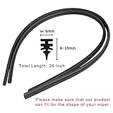 4 Pack Windshield Wiper Blades Refills, BravOne 26" Universal Rubber Frameless Windshield Wiper Blade Refills Parts Windscreen Wiper Rubber Strips for Most Car Bus Van Lorry Truck (26")…