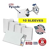 10x RFID Blocking Credit Card"DuPont TYVEK" Sleeves for wallet or purse. Protect your debit cards, credit cards and IDs from identity theft skiming.