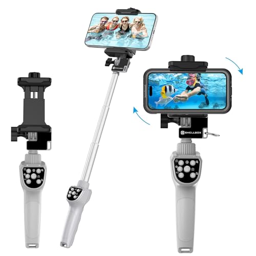Waterproof Selfie Stick, Extendable Phone Selfie Stick with Wireless Remote Shutter for Skiing/Snorkeling/Surfing, Compatible with All Cellphones