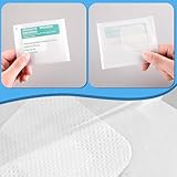 60 Pcs Bordered Gauze Adhesive Island Dressing Wound Dressing Waterproof Gauze with Pad Breathable Bandage Individually Packed Pouches Tapes for Blister Wound Care (1.7 x 1.7 Inch)