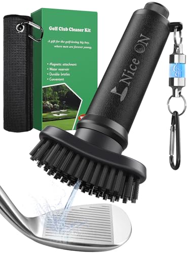 Pro Water Golf Club Cleaner Brush and Towel, Golf Club Brush Groove Cleaner Magnetic, Golf Bag Accessories for Men Gifts