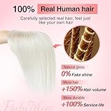 Flufymooz Real Human Hair Toppers for women, 10 Inch Clip in Bangs 100％ Human Hair Toppers for Thinning Hair, Cover Hair Topper Hair Pieces with 150% Density Silk Base-Silver White