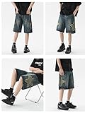 Vamtac Mens Star Patchwork Denim Shorts Mid Rise Casual Loose Summer Streetwear Unisex Jeans Jorts