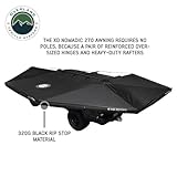 Overland Vehicle Systems 19690002 Passenger Side XD Nomadic 270 Degree Awning with Lights | Black Body and Grey Trim with Travel Cover | Waterproof Fabric | 129 SQ FT Coverage