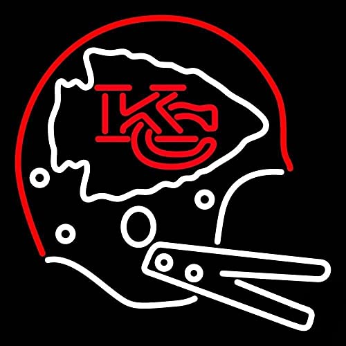 Queen Sense 10" Vivid Kansas Citys Sports Team Chief Helmet LED Sign Light Lamp Cute Bright Neon Wall Decor STS769