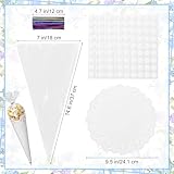 Yungyan 100 Set 15 x 7 Inch Engagement Cone Cellophane Treat Bags with Wedding Confetti Cone Triangle Bags for Popcorn Candy Goodie Flower Petals Engagement Wedding Bridal Shower Party Favor