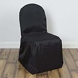 Efavormart 100 PCS Polyester Banquet Chair Covers - Black