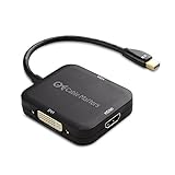 Cable Matters Mini DisplayPort to HDMI Adapter with VGA and DVI 3-in-1 Adapter in Black - Thunderbolt and Thunderbolt 2 Port Compatible - Supporting 4K Resolution via HDMI