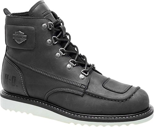 Harley-Davidson FOOTWEAR Men's Hagerman Leather Motorcycle Wedge Boot, Black, 12