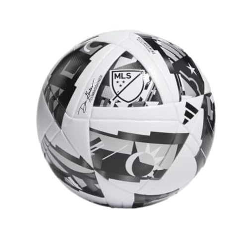 adidas MLS League Soccer Ball, Black/Gold Metallic/White, Small, 5