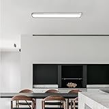 6000K LED Ceiling Light Rectangle Ultra Thin Low Profile Ceiling Lamps, Aluminum Close to Ceiling Light Fixture for Bedroom Kitchen Closet Hallway, Hardwired (Walnut,100cm)