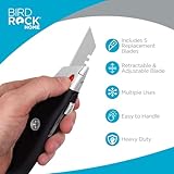 INTERNET'S BEST Premium Utility Knife Set | Retractable Box Cutter with Rubber Handle | Heavy-Duty Cutting for Cardboard, Carpet, Plastic | Retractable Blade | Includes 2 Razor Knives & Extra Blades