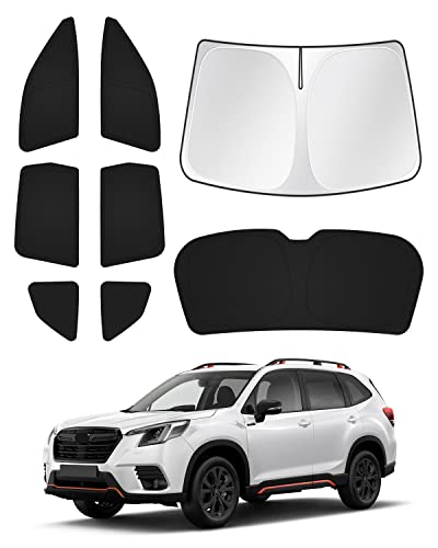 Canvcle Sunshades for 2019-2024 Subaru Forester Accessories Windshield Sun Shade Side Rear Window Shade Cover Sun Visor Shield Privacy Protection Keep Vehicle Cool Black 8PCS
