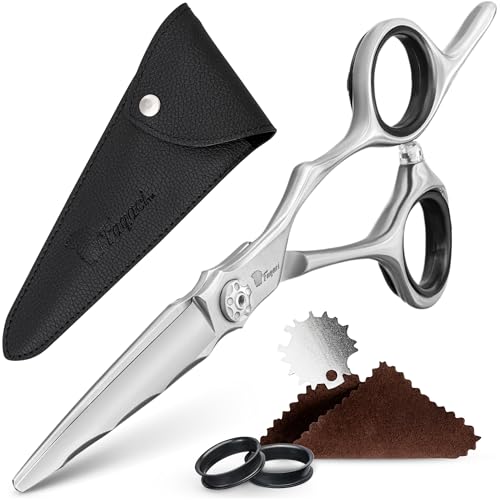 Fagaci Professional Hair Cutting Scissors 4.5” Japanese Steel for Ultra-Precise Cuts, Razor Sharp Blades Hair Scissors for Women & Men, Extreme Durability Hair Shears, Hair Cutting Barber Scissors