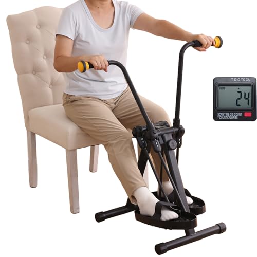 Pedal Exerciser Bike for Seniors, Hand Arm Leg and Knee Exercise Equipment, Elderly Recovery Home Exercise Bike for Total Body, Upper and Lower Limb Trainer, Great Gift for Elderly Rehab