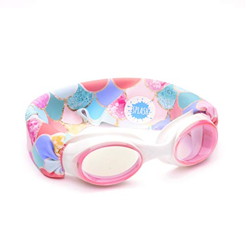 Splash Place SWIM GOGGLES with Fabric Strap - MERMAID | Fun, Fashionable, Comfortable - Adult & Kids Swim Goggles