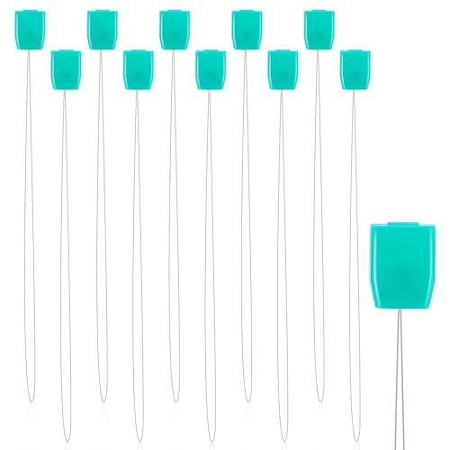 10 PCS 7.87 Inch Long Needle Threaders for Punch Needles Embroidery Floss Punch Needle Threader Stitching Craft Tool Needle Threader Tool for Punch Needles Cross Stitchs DIY Sewing Craft Works