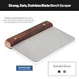 Misen Stainless Steel Bench Scraper - Versatile Food Scraper with Walnut Handle - Ideal for Kitchen, Pastry & Dough - Durable Cutting Board Scraper Tool - Effortless Transfer into Pots & Pans -Walnut