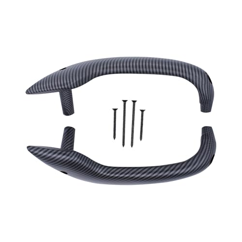 MOTOKU Pair Carbon Fiber Interior Door Pull Handle for Ford Fiesta 2011-2020 Power Windows Type Inner Inside Left Driver and Right Passenger Side