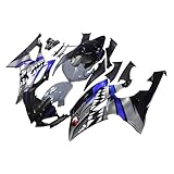 PPYRD Injection Fairings Fairing Kit For Yamaha YZF R6 2008 2009 2010 2011 2012 2013 2014 2015 2016 ABS Plastic Body Kit Motorcycle Bodywork Bodyframe(Shark Silver Blue)